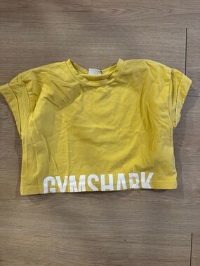 Gymshark Yellow Crop Logo Tee